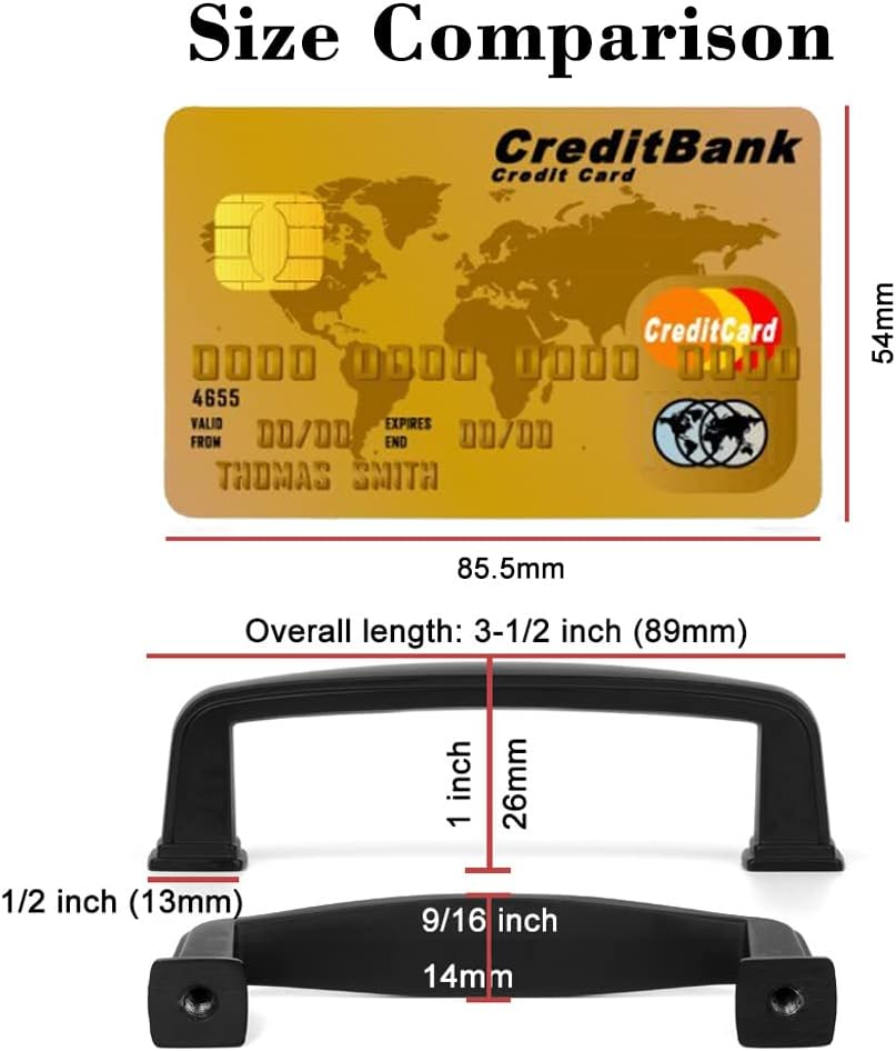 10 Pack 3 Inch Black Kitchen Cabinet Pulls Matte Black Cabinet Handles Black Cabinet Hardware for Kitchen Cabinets 1817 Drawer Dresser Cupboard Bedroom